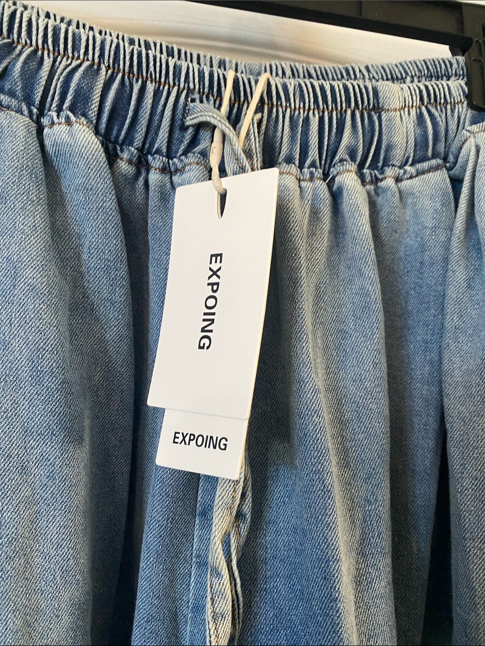 Wide Leg Denim Pants in Light Blue - Picture 2 of 9